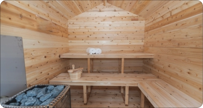 Inside Sauna Cabin